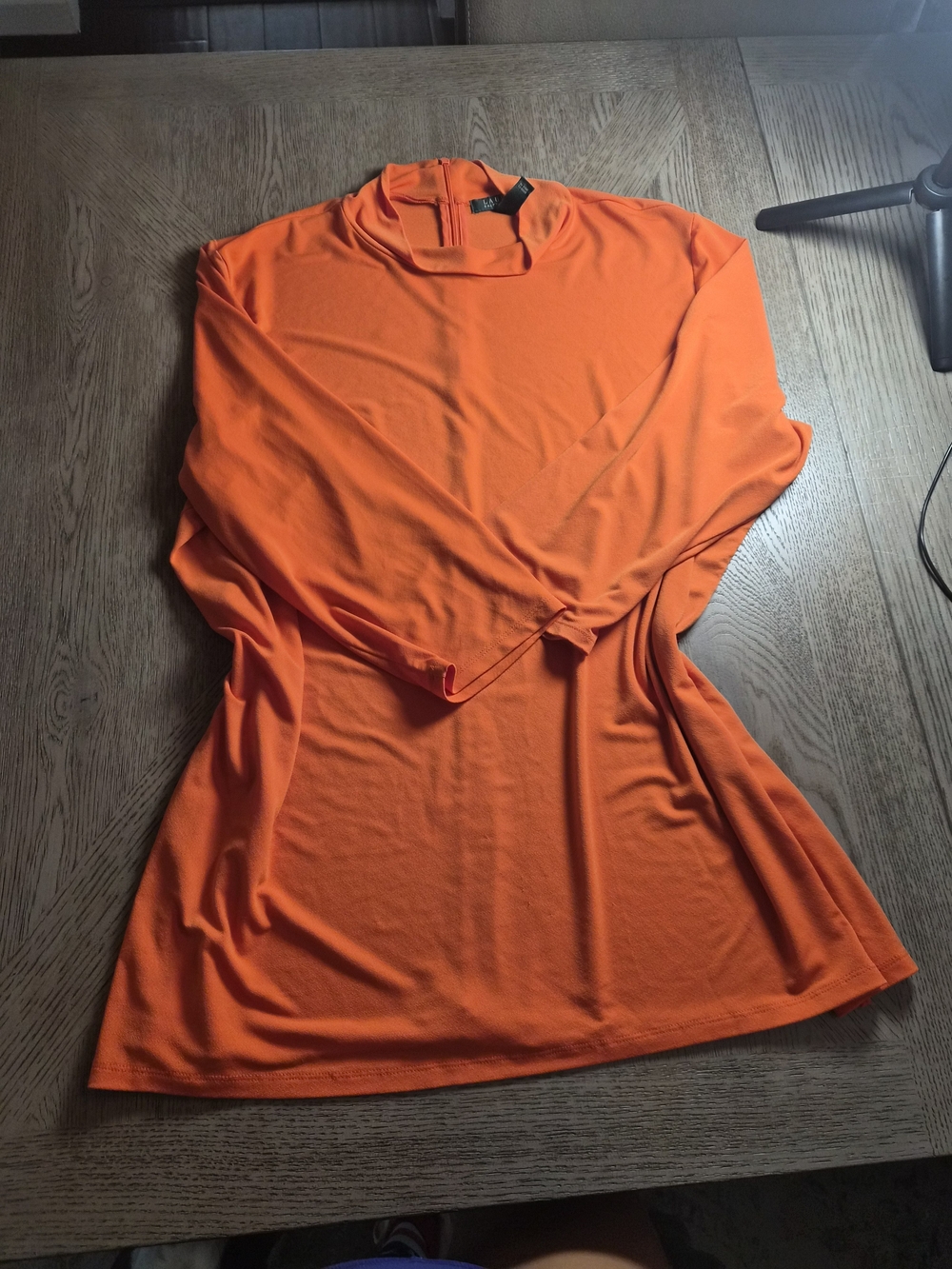 Ralph Lauren Orange Long-Sleeve Mock Neck Dress